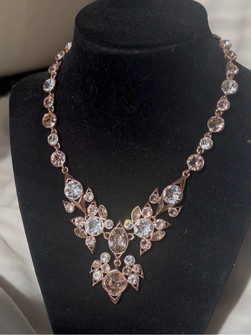 Rose Gold and Clear Crystal Necklace